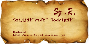 Szijjártó Rodrigó névjegykártya